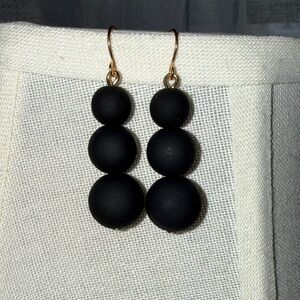 Elegant Black Beaded Earrings